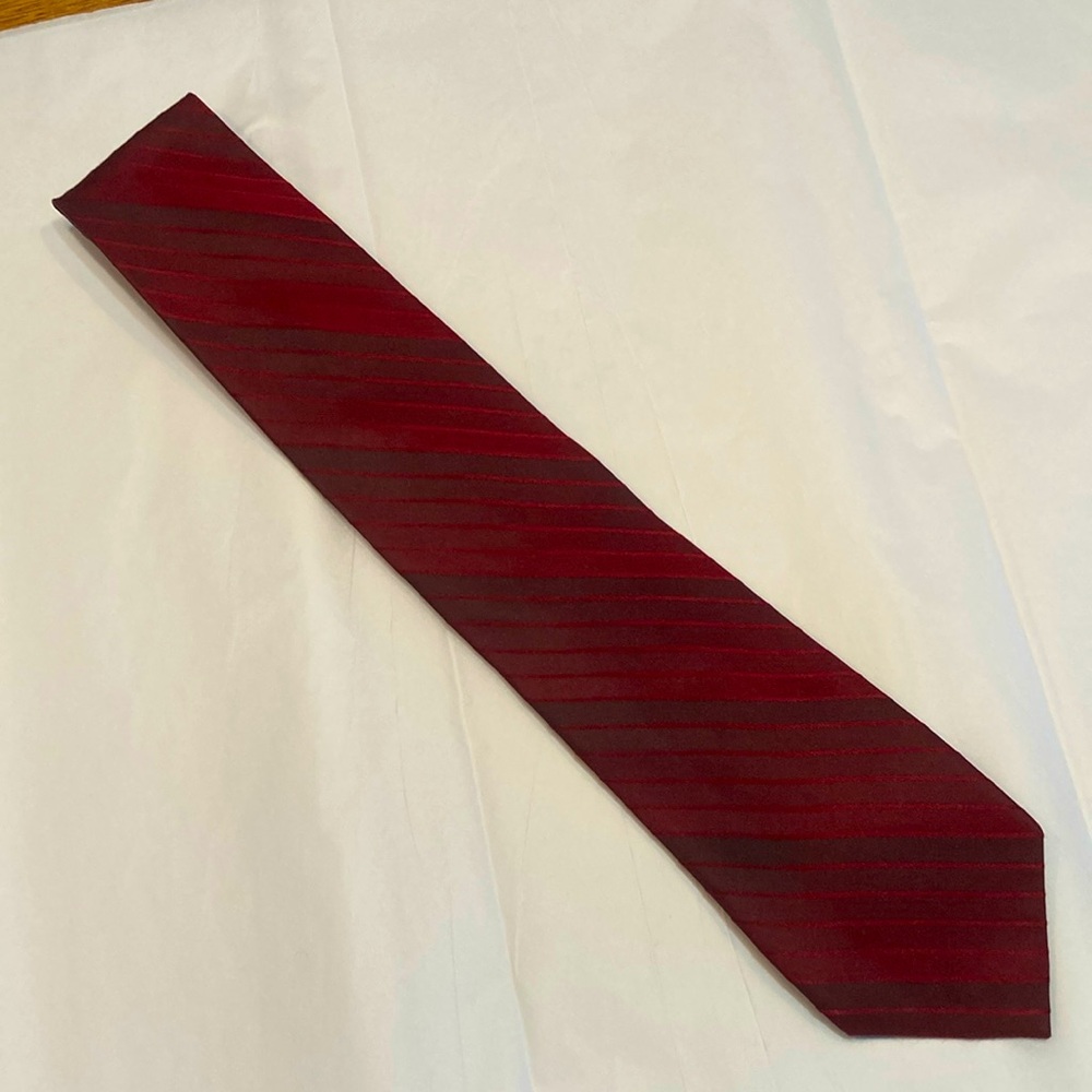 Van Heusen Silk Red w/BlackStriped Tie